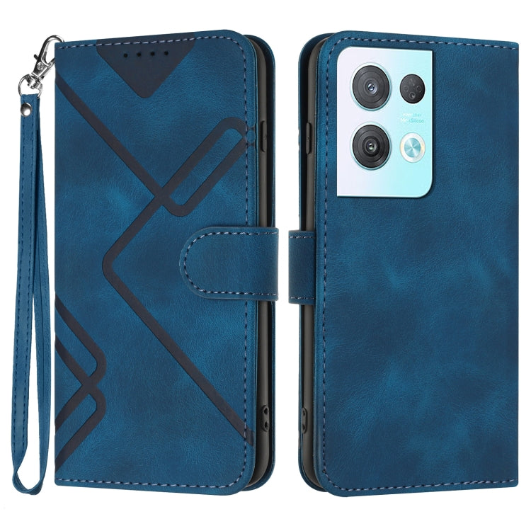 Custodia per cellulare in pelle con motivo a linea, For OPPO A57e 4G Global/A57s 4G Global, For OPPO A57s 4G/A77 5G/A57 5G, For OPPO A57 5G/A77 5G/A57 4G Global, For OPPO Reno8 Pro 5G/Reno8 Pro+ 5G