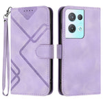 Custodia per cellulare in pelle con motivo a linea, For OPPO A57e 4G Global/A57s 4G Global, For OPPO A57s 4G/A77 5G/A57 5G, For OPPO A57 5G/A77 5G/A57 4G Global, For OPPO Reno8 Pro 5G/Reno8 Pro+ 5G