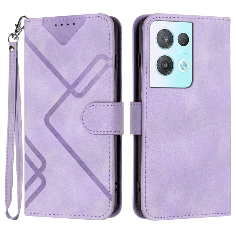 Custodia per cellulare in pelle con motivo a linea, For OPPO A57e 4G Global/A57s 4G Global, For OPPO A57s 4G/A77 5G/A57 5G, For OPPO A57 5G/A77 5G/A57 4G Global, For OPPO Reno8 Pro 5G/Reno8 Pro+ 5G