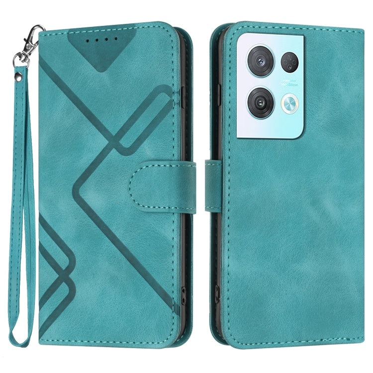 Custodia per cellulare in pelle con motivo a linea, For OPPO A57e 4G Global/A57s 4G Global, For OPPO A57s 4G/A77 5G/A57 5G, For OPPO A57 5G/A77 5G/A57 4G Global, For OPPO Reno8 Pro 5G/Reno8 Pro+ 5G