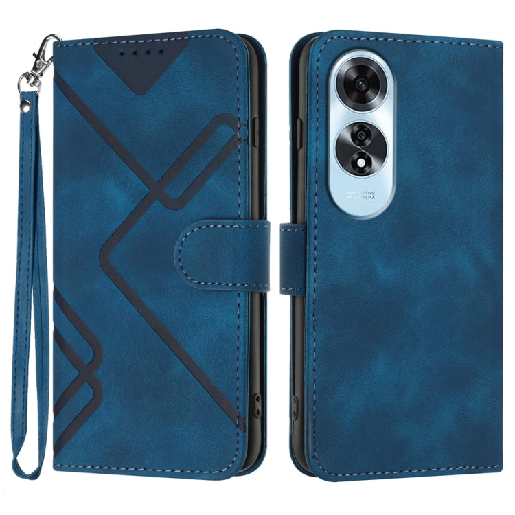 Custodia per cellulare in pelle con motivo a linea, For OPPO A60, For OPPO Reno11 F / F25 Pro, For OPPO A38 /  A18, For OPPO Find X8 Pro