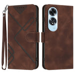 Custodia per cellulare in pelle con motivo a linea, For OPPO A60, For OPPO Reno11 F / F25 Pro, For OPPO A38 /  A18, For OPPO Find X8 Pro