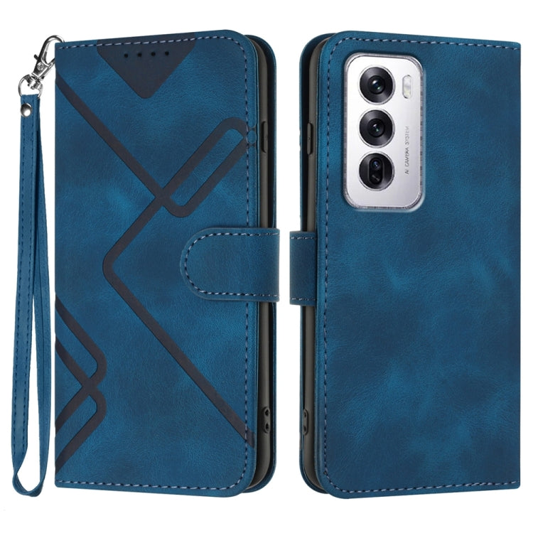 Custodia per cellulare in pelle con motivo a linea, For OPPO A5 Pro 5G, For OPPO Reno13 F 4G / 5G, For OPPO Find X8, For OPPO Reno12 Global