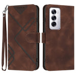 Custodia per cellulare in pelle con motivo a linea, For OPPO A5 Pro 5G, For OPPO Reno13 F 4G / 5G, For OPPO Find X8, For OPPO Reno12 Global
