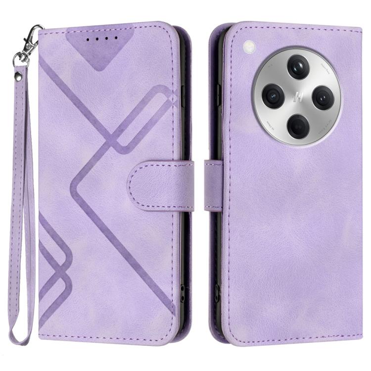 Custodia per cellulare in pelle con motivo a linea, For OPPO A5 Pro 5G, For OPPO Reno13 F 4G / 5G, For OPPO Find X8, For OPPO Reno12 Global