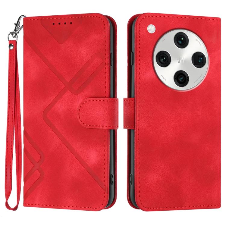 Custodia per cellulare in pelle con motivo a linea, For OPPO A60, For OPPO Reno11 F / F25 Pro, For OPPO A38 /  A18, For OPPO Find X8 Pro