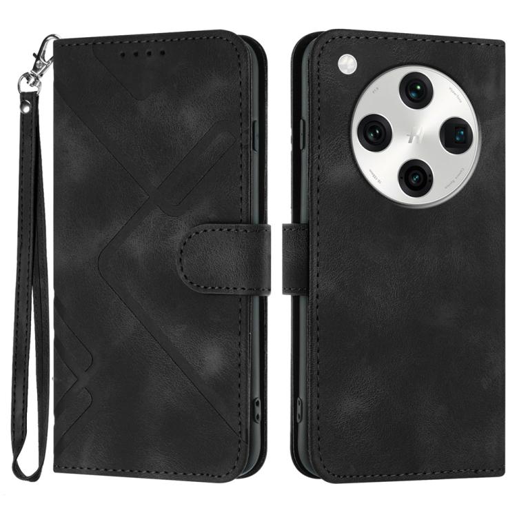 Custodia per cellulare in pelle con motivo a linea, For OPPO A60, For OPPO Reno11 F / F25 Pro, For OPPO A38 /  A18, For OPPO Find X8 Pro