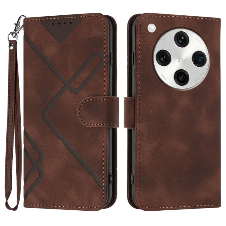 Custodia per cellulare in pelle con motivo a linea, For OPPO A60, For OPPO Reno11 F / F25 Pro, For OPPO A38 /  A18, For OPPO Find X8 Pro