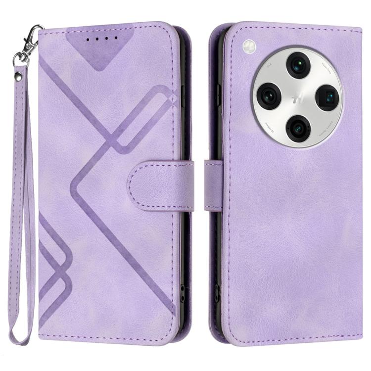 Custodia per cellulare in pelle con motivo a linea, For OPPO A60, For OPPO Reno11 F / F25 Pro, For OPPO A38 /  A18, For OPPO Find X8 Pro