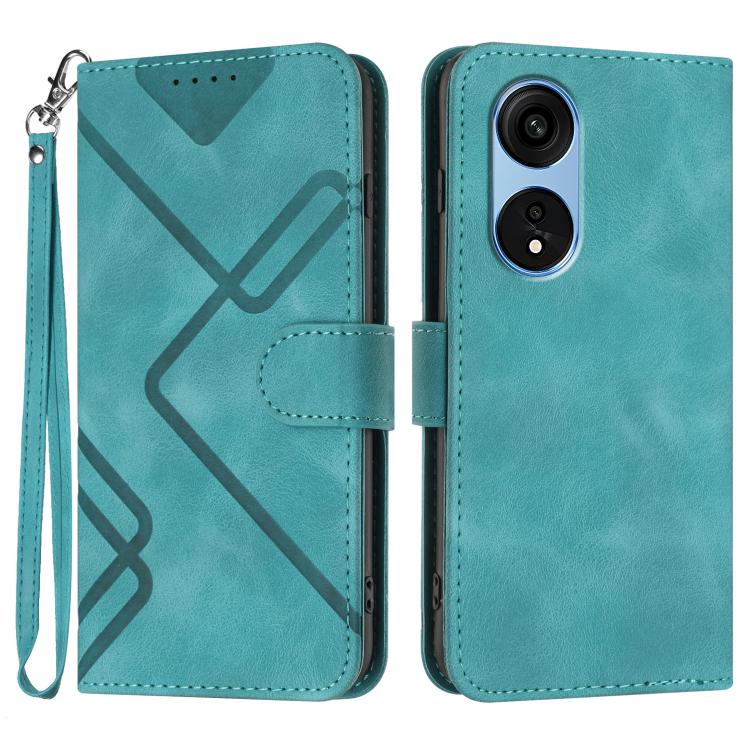 Custodia per cellulare in pelle con motivo a linea, For OPPO A1 Pro / Reno8 T 5G Global, For OPPO A77 4G Global, For OPPO A98 5G, For OPPO A17