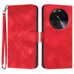 Custodia per cellulare in pelle con motivo a linea, For OPPO A78 5G / A1x, For OPPO Reno8 T 4G, For OPPO Find X6 Pro, For OPPO Find X6
