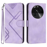 Custodia per cellulare in pelle con motivo a linea, For OPPO A78 5G / A1x, For OPPO Reno8 T 4G, For OPPO Find X6 Pro, For OPPO Find X6