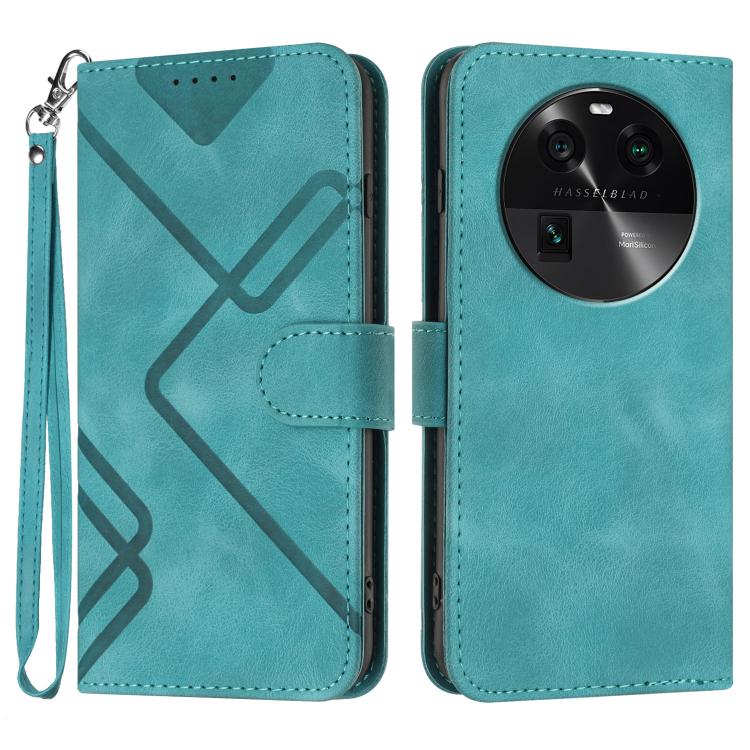 Custodia per cellulare in pelle con motivo a linea, For OPPO A78 5G / A1x, For OPPO Reno8 T 4G, For OPPO Find X6 Pro, For OPPO Find X6