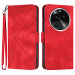 Custodia per cellulare in pelle con motivo a linea, For OPPO A78 5G / A1x, For OPPO Reno8 T 4G, For OPPO Find X6 Pro, For OPPO Find X6