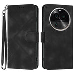 Custodia per cellulare in pelle con motivo a linea, For OPPO A78 5G / A1x, For OPPO Reno8 T 4G, For OPPO Find X6 Pro, For OPPO Find X6