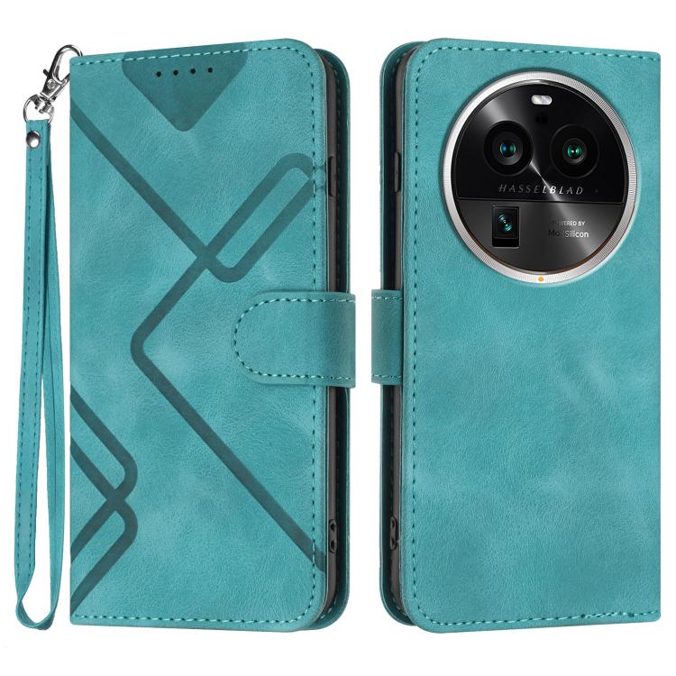 Custodia per cellulare in pelle con motivo a linea, For OPPO A78 5G / A1x, For OPPO Reno8 T 4G, For OPPO Find X6 Pro, For OPPO Find X6