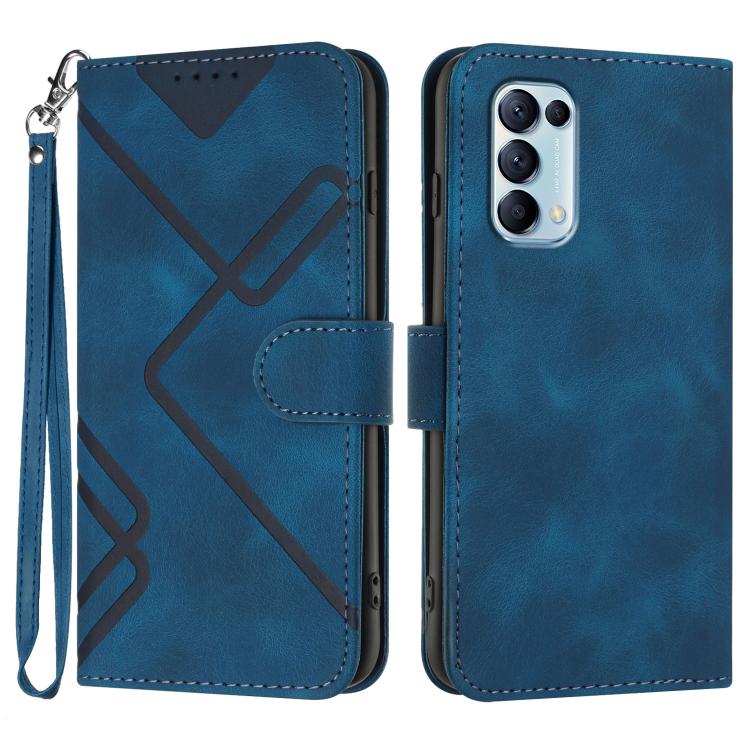 Custodia per cellulare in pelle con motivo a linea, For OPPO A74 5G/A93 5G/A54 5G, For OPPO Reno5 4G / 5G / Find X3 Lite, For OPPO A15 / A15s, For OPPO A53s / A32 / A53