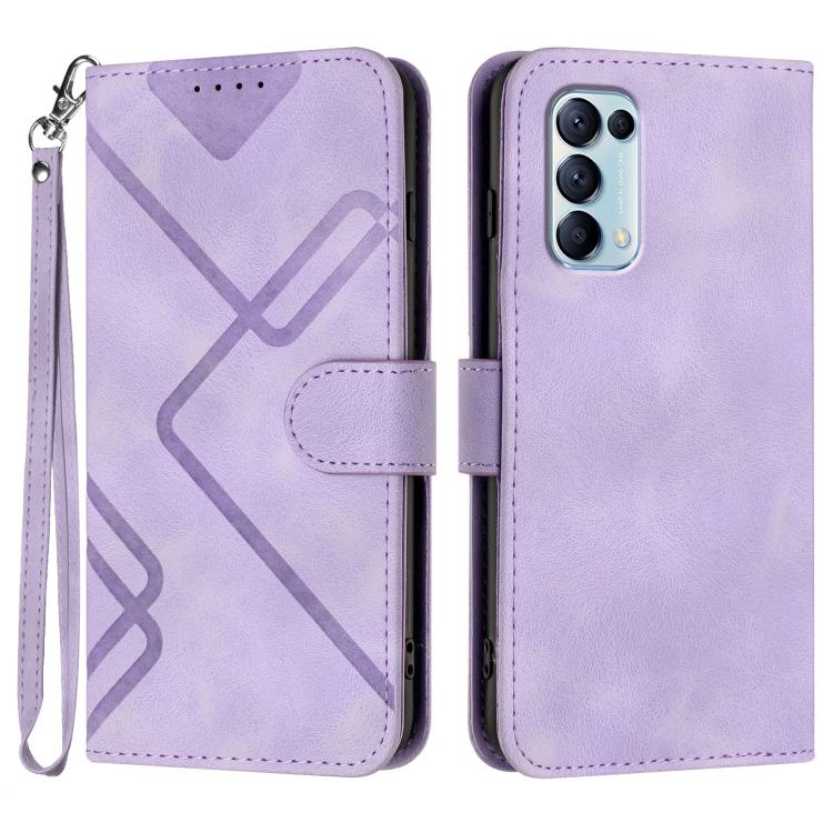 Custodia per cellulare in pelle con motivo a linea, For OPPO A74 5G/A93 5G/A54 5G, For OPPO Reno5 4G / 5G / Find X3 Lite, For OPPO A15 / A15s, For OPPO A53s / A32 / A53