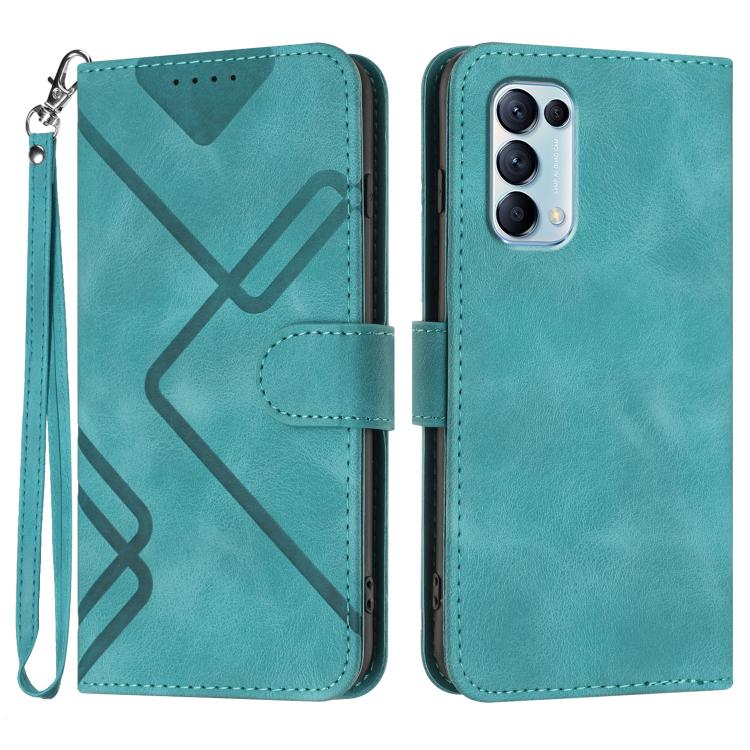 Custodia per cellulare in pelle con motivo a linea, For OPPO A74 5G/A93 5G/A54 5G, For OPPO Reno5 4G / 5G / Find X3 Lite, For OPPO A15 / A15s, For OPPO A53s / A32 / A53
