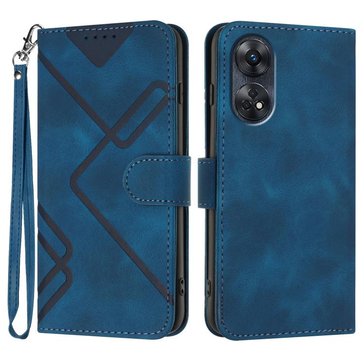 Custodia per cellulare in pelle con motivo a linea, For OPPO A78 5G / A1x, For OPPO Reno8 T 4G, For OPPO Find X6 Pro, For OPPO Find X6