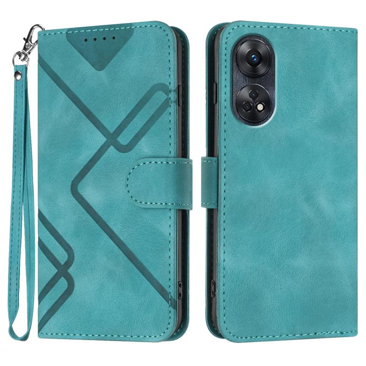 Custodia per cellulare in pelle con motivo a linea, For OPPO A78 5G / A1x, For OPPO Reno8 T 4G, For OPPO Find X6 Pro, For OPPO Find X6