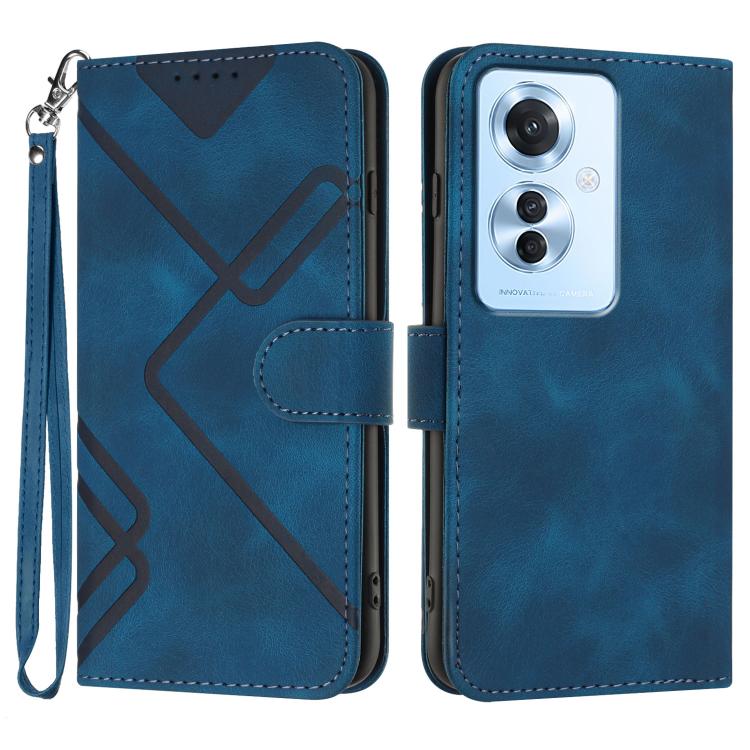 Custodia per cellulare in pelle con motivo a linea, For OPPO A60, For OPPO Reno11 F / F25 Pro, For OPPO A38 /  A18, For OPPO Find X8 Pro