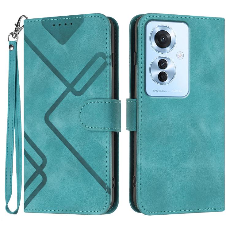 Custodia per cellulare in pelle con motivo a linea, For OPPO A60, For OPPO Reno11 F / F25 Pro, For OPPO A38 /  A18, For OPPO Find X8 Pro