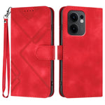Custodia per cellulare in pelle con motivo a linea, For OPPO A5 Pro 5G, For OPPO Reno13 F 4G / 5G, For OPPO Find X8, For OPPO Reno12 Global
