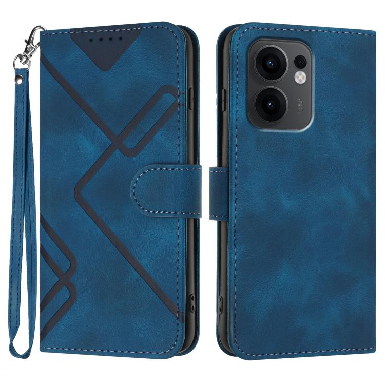 Custodia per cellulare in pelle con motivo a linea, For OPPO A5 Pro 5G, For OPPO Reno13 F 4G / 5G, For OPPO Find X8, For OPPO Reno12 Global