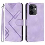 Custodia per cellulare in pelle con motivo a linea, For OPPO A5 Pro 5G, For OPPO Reno13 F 4G / 5G, For OPPO Find X8, For OPPO Reno12 Global