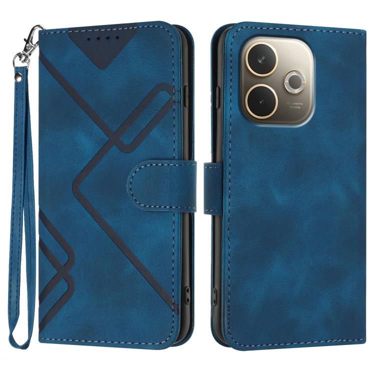 Custodia per cellulare in pelle con motivo a linea, For OPPO A5 Pro 5G, For OPPO Reno13 F 4G / 5G, For OPPO Find X8, For OPPO Reno12 Global