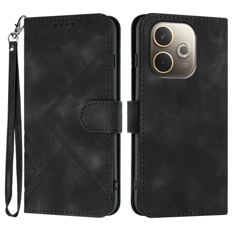Custodia per cellulare in pelle con motivo a linea, For OPPO A5 Pro 5G, For OPPO Reno13 F 4G / 5G, For OPPO Find X8, For OPPO Reno12 Global