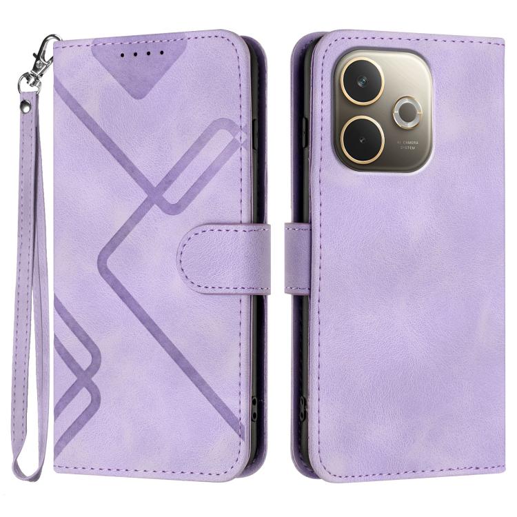 Custodia per cellulare in pelle con motivo a linea, For OPPO A5 Pro 5G, For OPPO Reno13 F 4G / 5G, For OPPO Find X8, For OPPO Reno12 Global