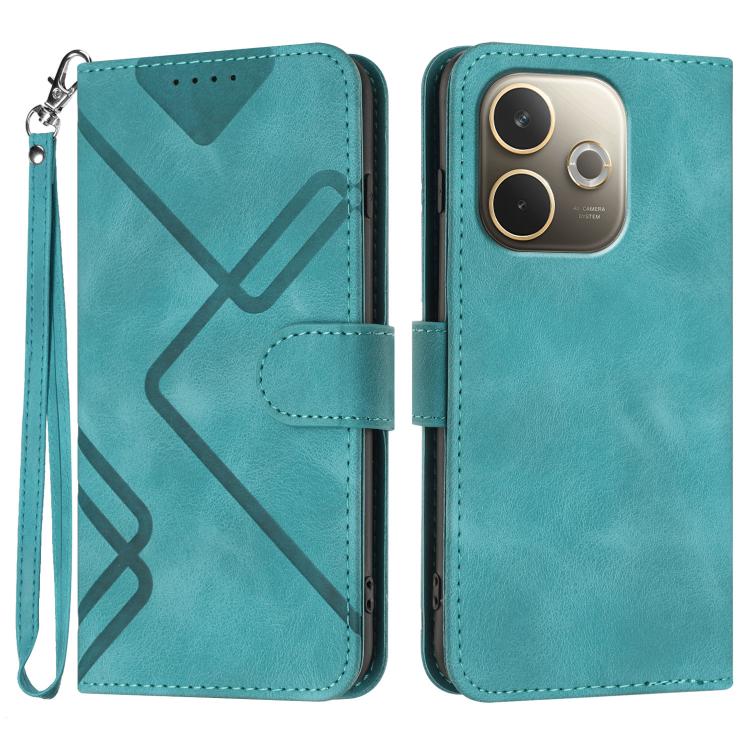 Custodia per cellulare in pelle con motivo a linea, For OPPO A5 Pro 5G, For OPPO Reno13 F 4G / 5G, For OPPO Find X8, For OPPO Reno12 Global