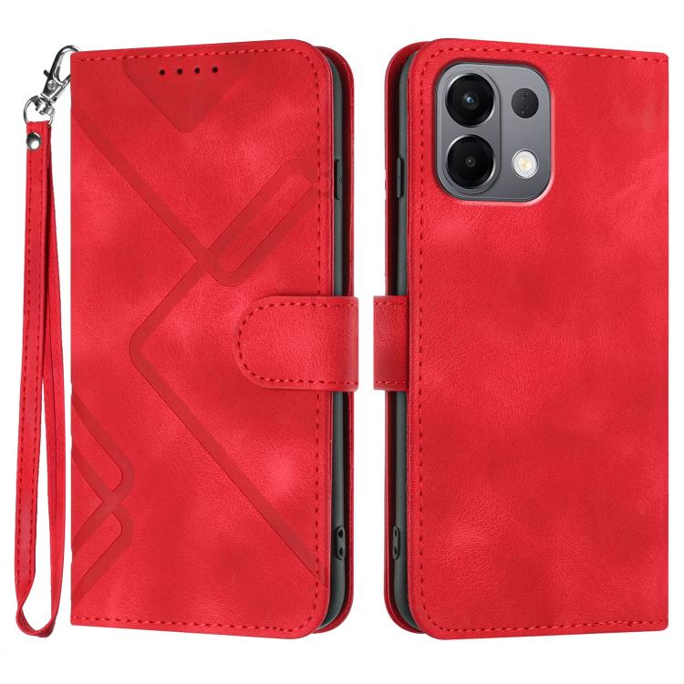 Custodia per cellulare in pelle con motivo a linea, For OPPO K13 5G, For OPPO Find X8s+, For OPPO Find X8s, For OPPO Find X8 Ultra