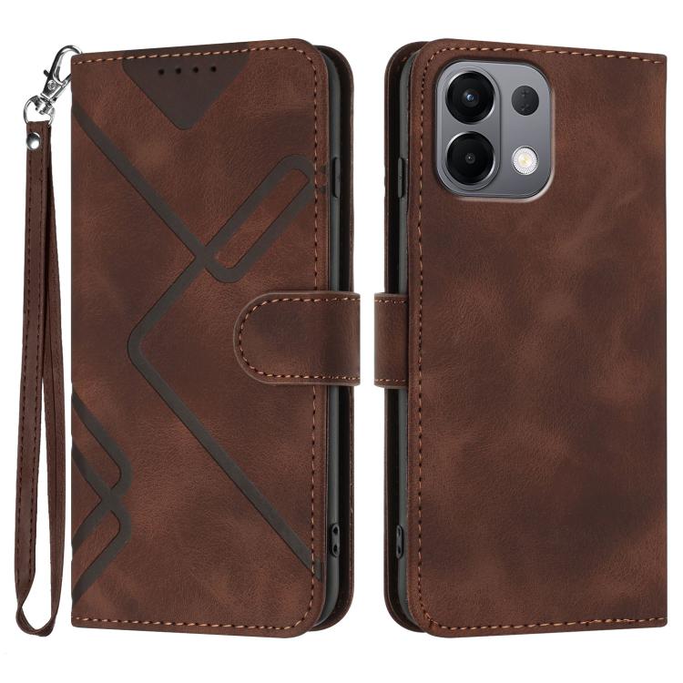 Custodia per cellulare in pelle con motivo a linea, For OPPO K13 5G, For OPPO Find X8s+, For OPPO Find X8s, For OPPO Find X8 Ultra
