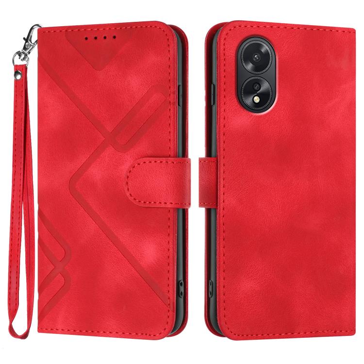 Custodia per cellulare in pelle con motivo a linea, For OPPO A60, For OPPO Reno11 F / F25 Pro, For OPPO A38 /  A18, For OPPO Find X8 Pro