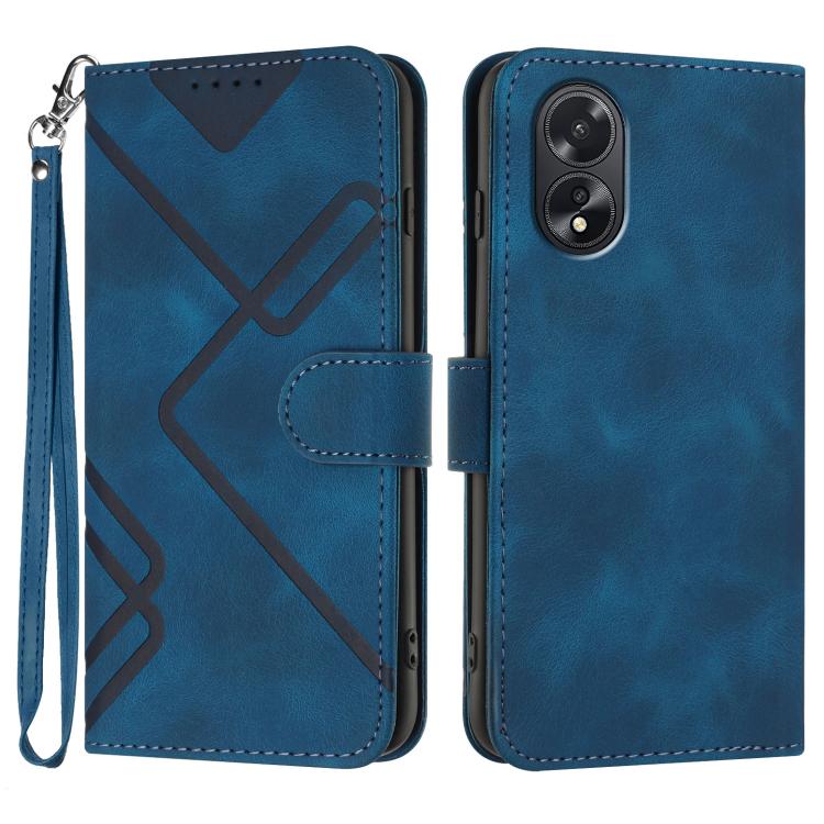 Custodia per cellulare in pelle con motivo a linea, For OPPO A60, For OPPO Reno11 F / F25 Pro, For OPPO A38 /  A18, For OPPO Find X8 Pro
