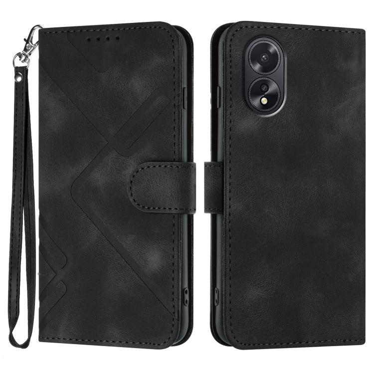 Custodia per cellulare in pelle con motivo a linea, For OPPO A60, For OPPO Reno11 F / F25 Pro, For OPPO A38 /  A18, For OPPO Find X8 Pro