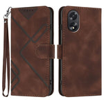 Custodia per cellulare in pelle con motivo a linea, For OPPO A60, For OPPO Reno11 F / F25 Pro, For OPPO A38 /  A18, For OPPO Find X8 Pro