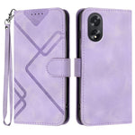 Custodia per cellulare in pelle con motivo a linea, For OPPO A60, For OPPO Reno11 F / F25 Pro, For OPPO A38 /  A18, For OPPO Find X8 Pro