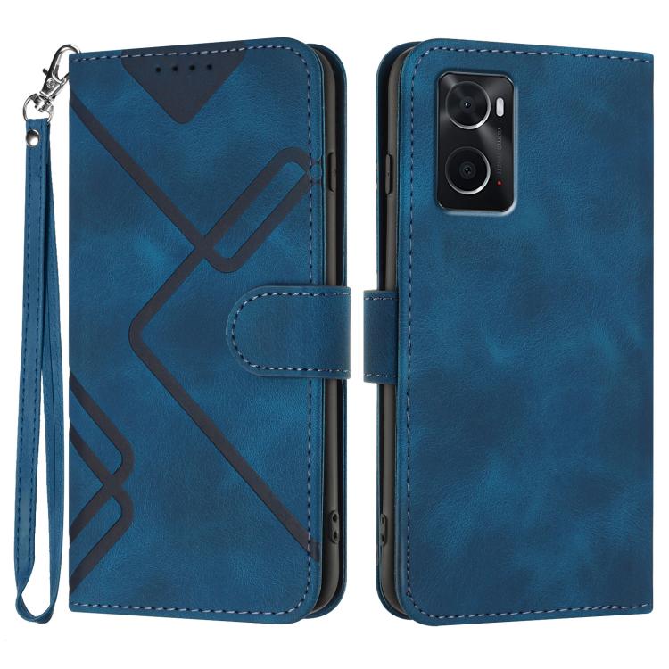 Custodia per cellulare in pelle con motivo a linea, For OPPO Reno8 5G, For OPPO A36 / A76 / A96 / K10 4G, For OPPO Reno6 Z 5G/Reno5 F/Reno5 Lite, For OPPO A16
