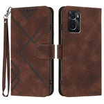 Custodia per cellulare in pelle con motivo a linea, For OPPO Reno8 5G, For OPPO A36 / A76 / A96 / K10 4G, For OPPO Reno6 Z 5G/Reno5 F/Reno5 Lite, For OPPO A16
