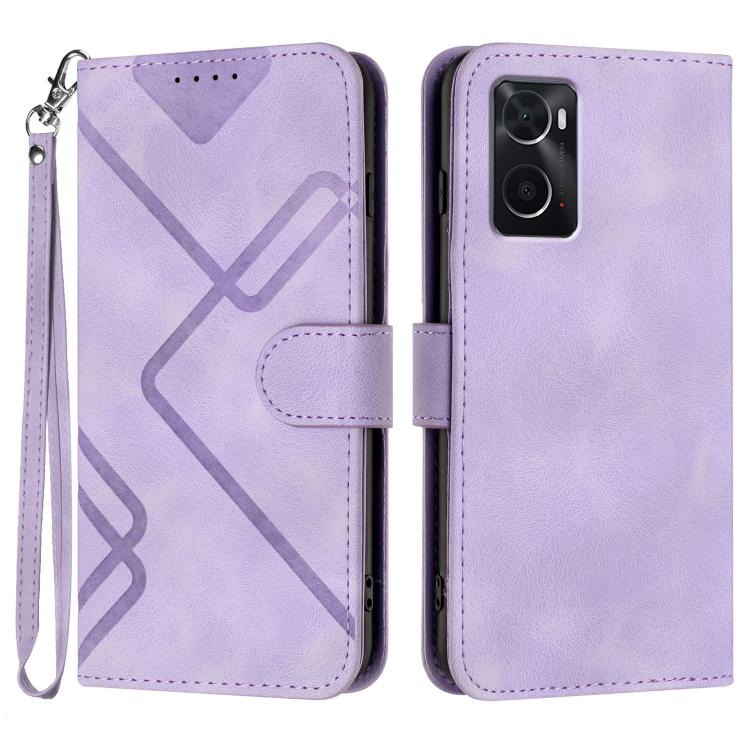 Custodia per cellulare in pelle con motivo a linea, For OPPO Reno8 5G, For OPPO A36 / A76 / A96 / K10 4G, For OPPO Reno6 Z 5G/Reno5 F/Reno5 Lite, For OPPO A16