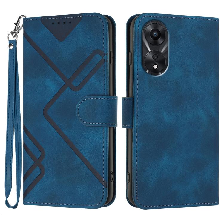 Custodia per cellulare in pelle con motivo a linea, For OPPO A78 5G / A1x, For OPPO Reno8 T 4G, For OPPO Find X6 Pro, For OPPO Find X6