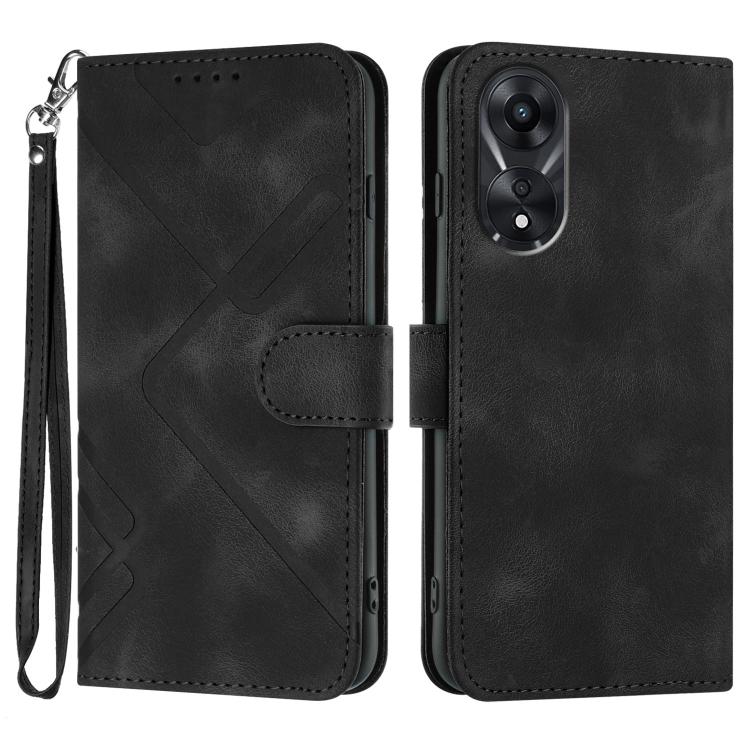 Custodia per cellulare in pelle con motivo a linea, For OPPO A78 5G / A1x, For OPPO Reno8 T 4G, For OPPO Find X6 Pro, For OPPO Find X6