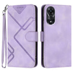 Custodia per cellulare in pelle con motivo a linea, For OPPO A78 5G / A1x, For OPPO Reno8 T 4G, For OPPO Find X6 Pro, For OPPO Find X6