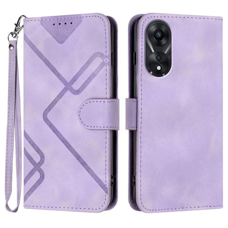 Custodia per cellulare in pelle con motivo a linea, For OPPO A78 5G / A1x, For OPPO Reno8 T 4G, For OPPO Find X6 Pro, For OPPO Find X6