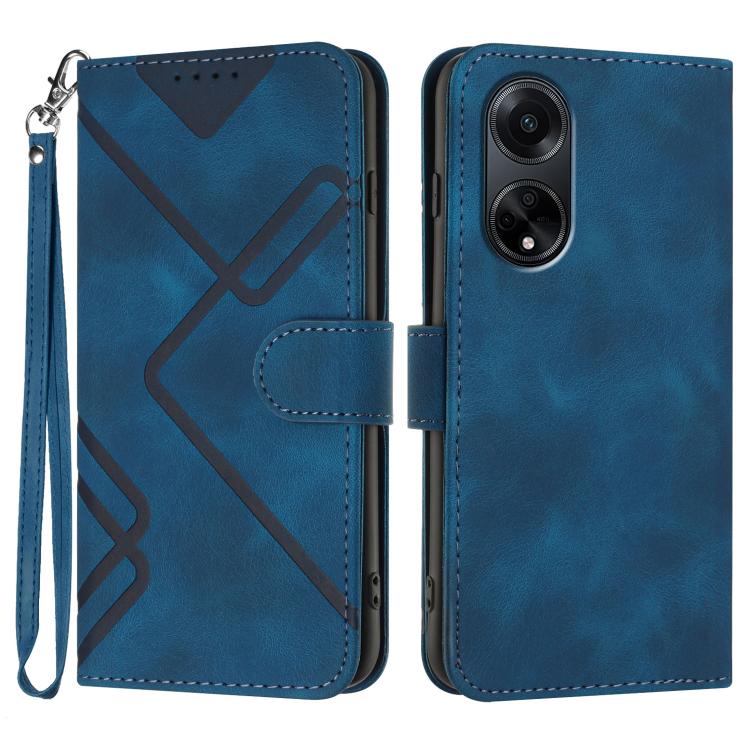 Custodia per cellulare in pelle con motivo a linea, For OPPO A1 Pro / Reno8 T 5G Global, For OPPO A77 4G Global, For OPPO A98 5G, For OPPO A17