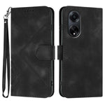 Custodia per cellulare in pelle con motivo a linea, For OPPO A1 Pro / Reno8 T 5G Global, For OPPO A77 4G Global, For OPPO A98 5G, For OPPO A17